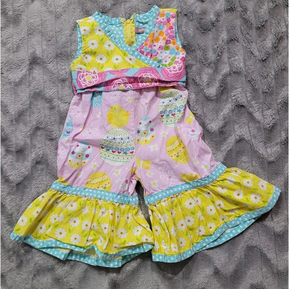 Jelly The Pug Baby Girls 6 Months One Piece Romper Jumpsuit Easter Spring Chicks
